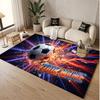 Fußball-Thema Weicher Kristall-Samt Teppich Benutzerdefinierter Name & Text Druck Rutschfester Boden Teppich für Schlafzimmer Wohnzimmer