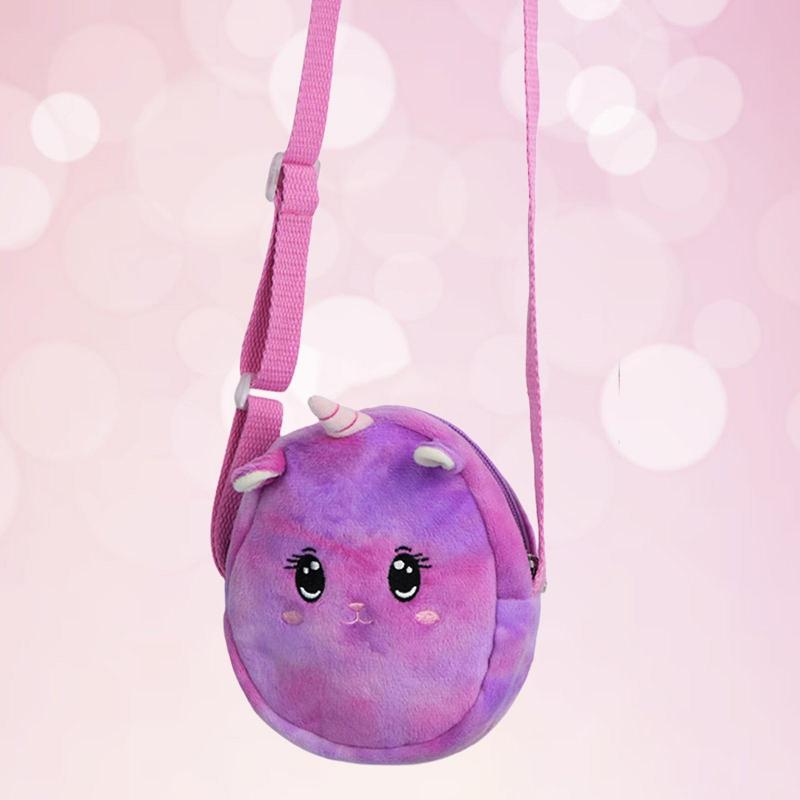 Cartoon Crossbody Bag Children Shoulder Bag Vacation Ladies Shopping Bag Crossbody Purse Soft Zipper Closure Doll Toy Handbag
