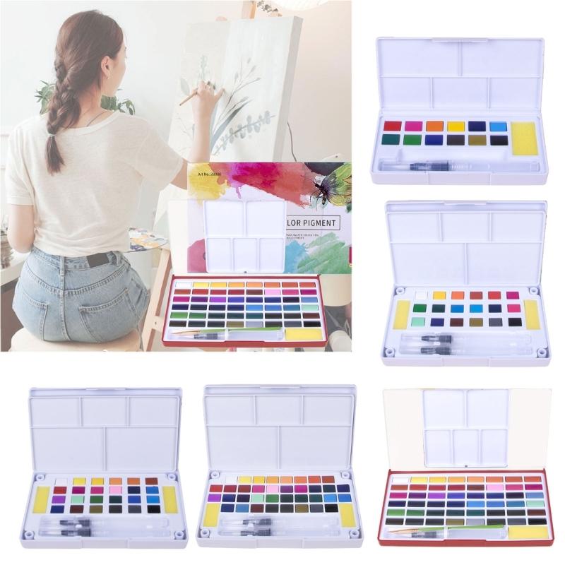12/18/24/36/48 Colors Travel Water Color Kits Watercolor Paint Set Solid Watercolor Painting Pigment Drawing Supplies