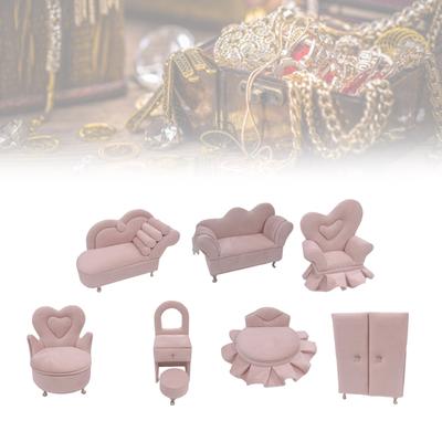 Kanepe Şeklinde Mücevher Kutusu Güzel Mücevher Kutusu Mücevher Depolama Düzenleyicileri Moda Mücevher Depolama için Peluş Doku