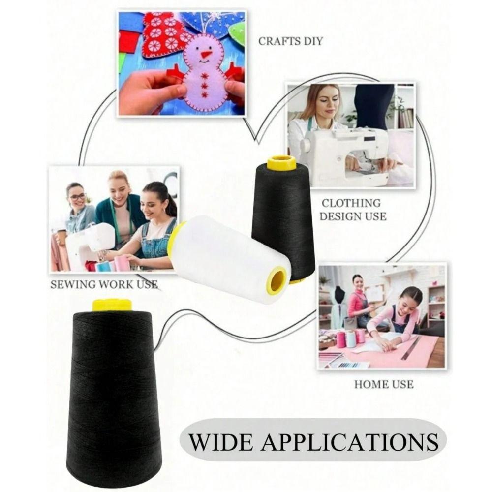 DIY Cones Spool 402 Sewing Thread 3000yards Black White Jeans Thread Sewing Thread Household