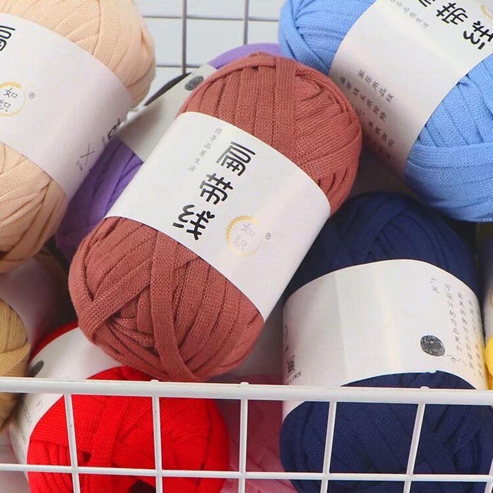 40M Knitting Yarn DIY Thick Crochet Yarn Craft Supplies Flat Thread T-Shirt Yarn  Sewing