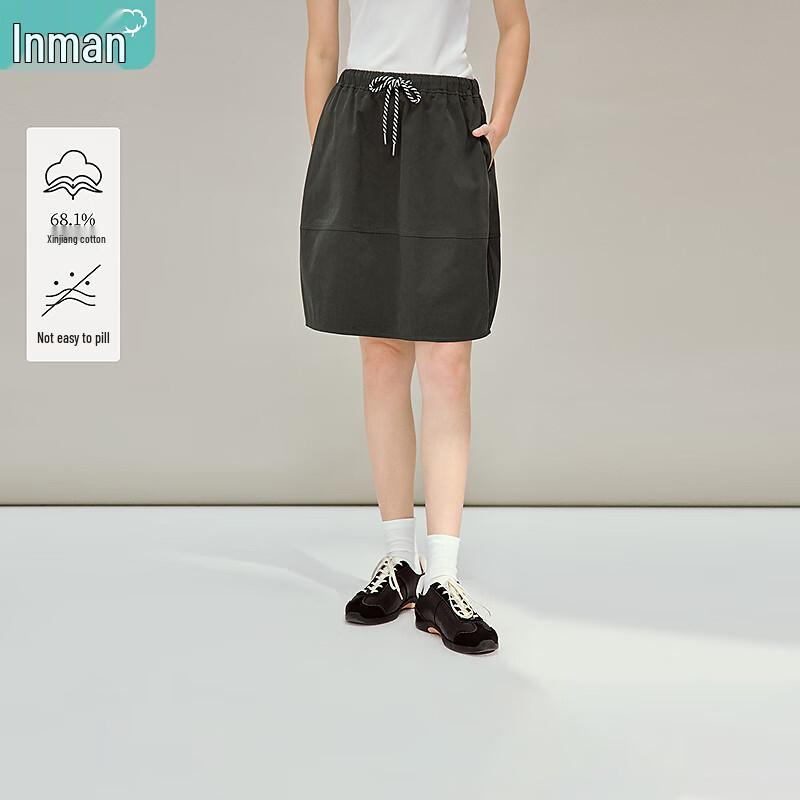 INMAN Women s A-Line Drawstring Casual Skirt M