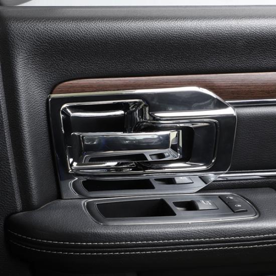 4pcs Interior Door Handle Bowl Cover Trim Frame for Dodge Ram 2011-2017 Chrome