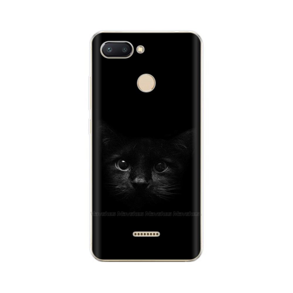 For Redmi 6 Phone Cover Transparent Silicone TPU Protective Cats Flower Print Covers Case For Xiaomi Redmi 6 6A Redmi6 Funda