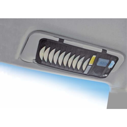 Napolex Car Sun Visor Storage Holder Card Parking Ticket Holder Side Insert Type Holds 10 CDs/DVDs Uses Special Scratch-Resistant Material Fizz-1089