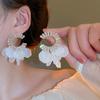 Silver Needle Super Fairy Elegant Bow Flower Stud Earrings French Light Luxury Earrings Literary Style Sweet Versatile Earrings