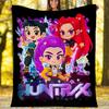 Coperta stampata a tema Cacciatori di Demoni KPop - Perfetta per divano, letto, viaggi e uso all'aperto | Lavabile in lavatrice, accogliente e resistente.