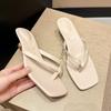 Fashion Summer Women Clip Toe Slippers Comfort Low Heel Slides Shoes Ladies Casual Dress Street Style Sandalis