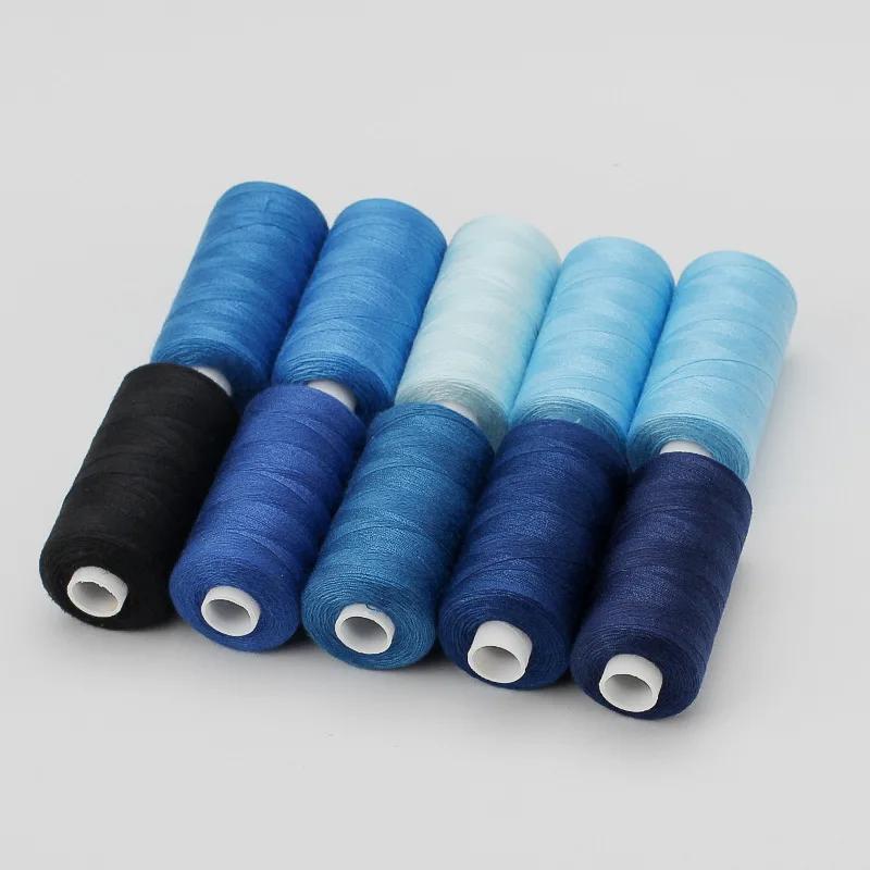 10 Rollen/Set Polyester 402 Nähgarn für manuelle und maschinelle Verwendung, 400 Yards, DIY