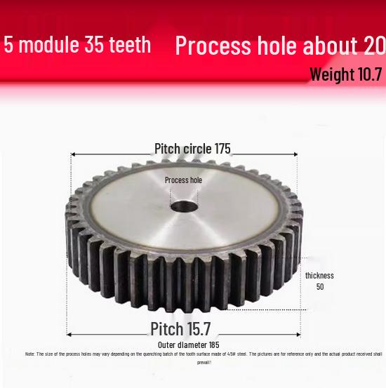 5-Module Gear Rack and Pinion Set: Straight Tooth Gear System with Metal Transmission for Reduction Applications