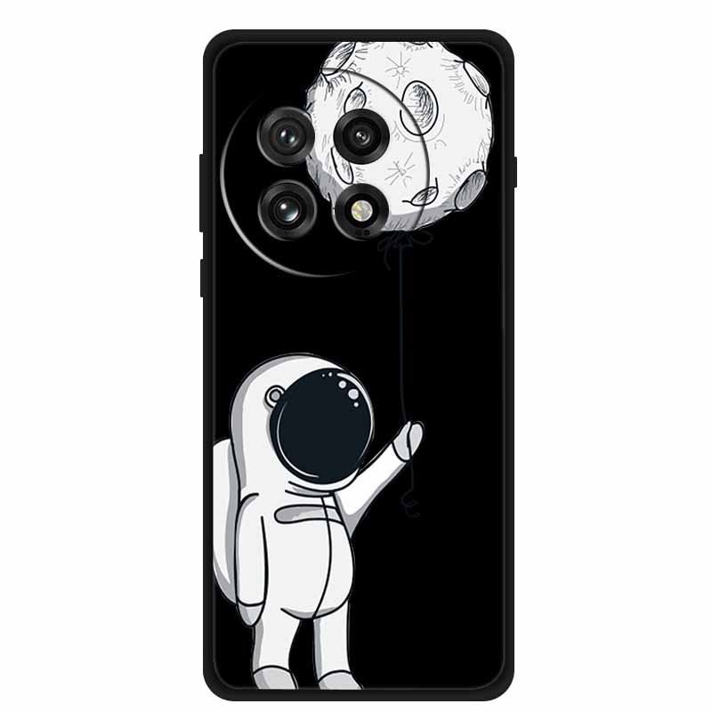 Black Silicone Case For OnePlus 13 5G Case Cartoon Cat Soft Back Cover For OnePlus Ace5 5G Ace 5 Pro 13R Phone Case Shell Coque