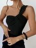 Luxury Ruched One-Shoulder Women's Swimsuit - Sexy and Stylish Swimwear