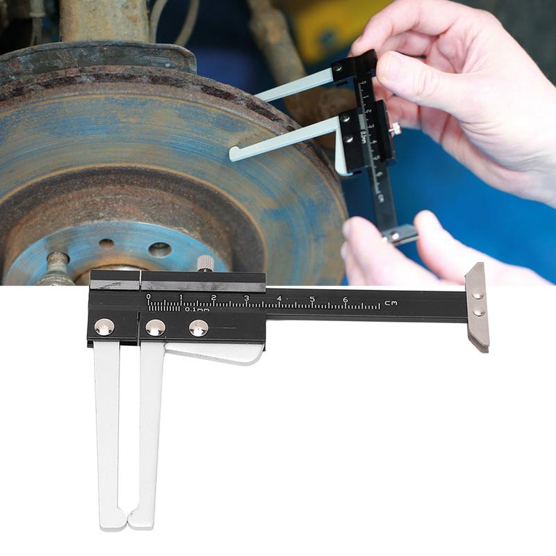 Brake Disc Depth Gauge Caliper 0.1mm Accuracy Metric 0‑60mm Portable Brake Disc Depth Measuring Ruler Compact Auto Repair Tool