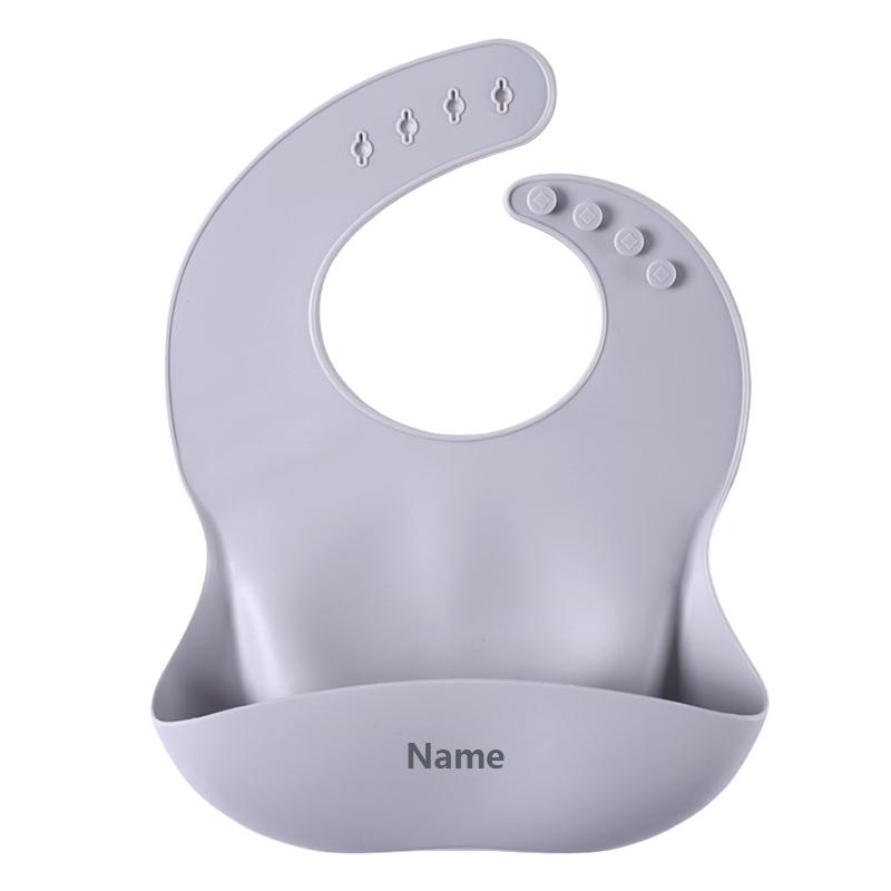 Non-Toxic Silicone Bib Baby Drool Catcher With Free Name Engraving Creative Gifts For Children And Children