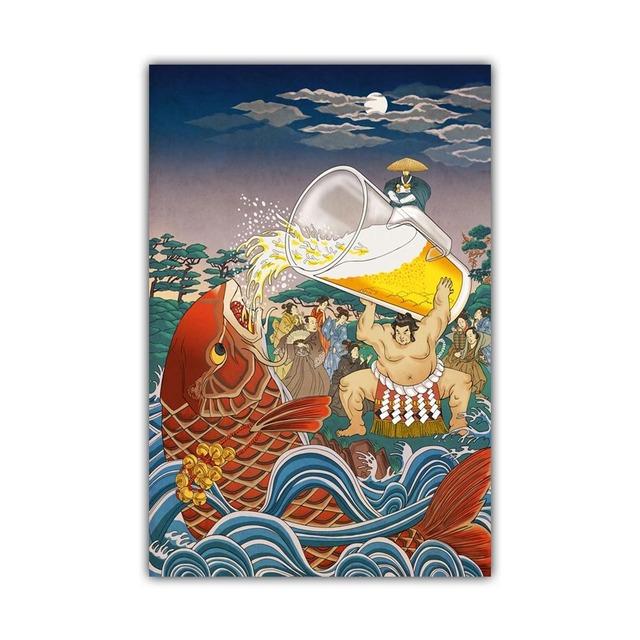 

Пейзаж в японском стиле, холст, картина, настенное искусство, волна, карп, лодка, рыбалка, постер, гостиная, коридор, украшение для дома, фреска, без рамки 21*30cm No Frame