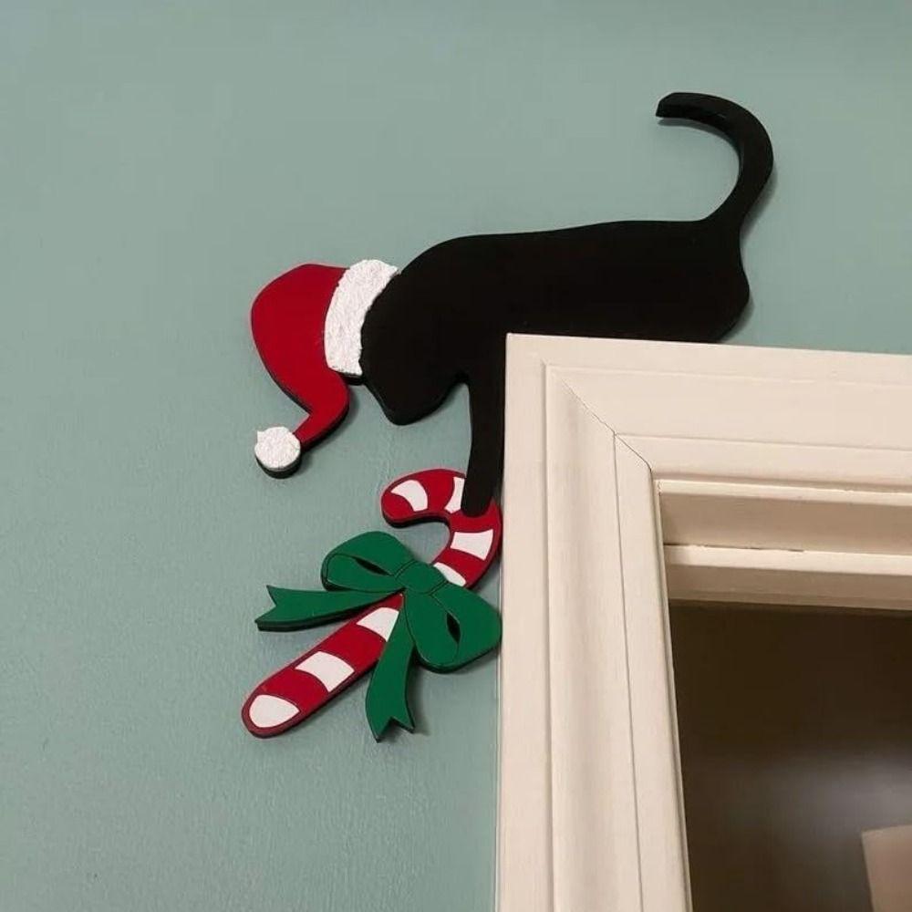 Funny Door Toppers Decor Cat/Dog Shaped Christmas Decoration  Holiday Ambiance
