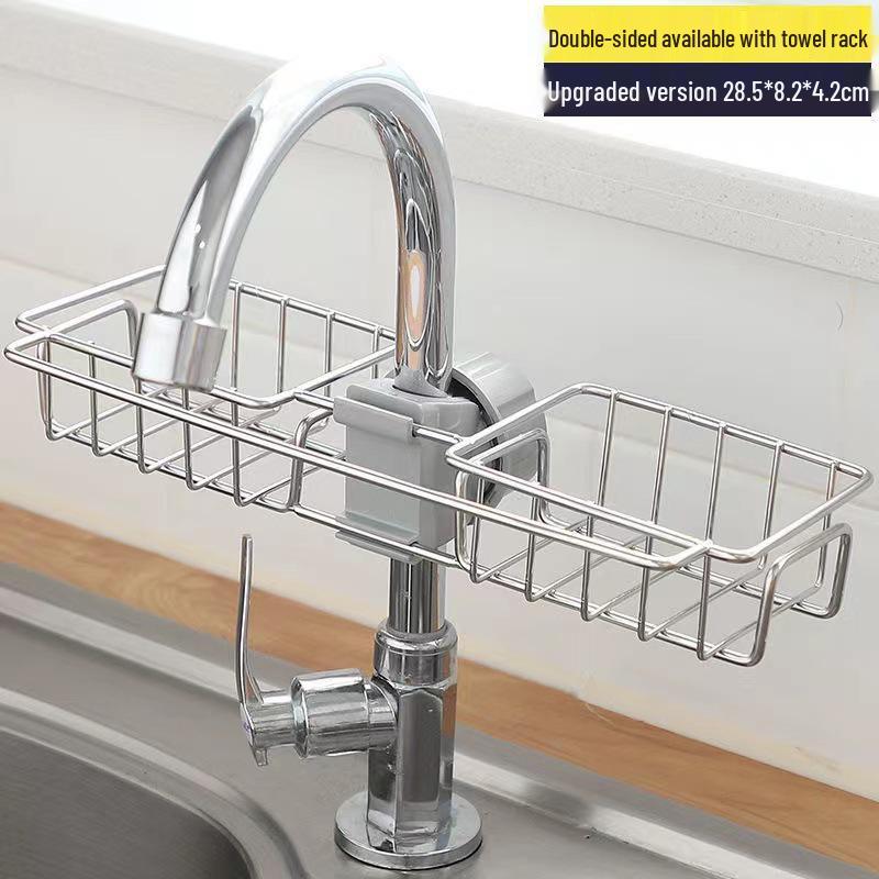 Punch-Free Kitchen Sink Rack for Sponges, Cutlery & Dishcloths