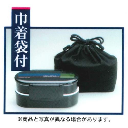 Skater Lunch Box 2 Tiers 670ml Lunch Box with Drawstring Mode Line Black KQD3