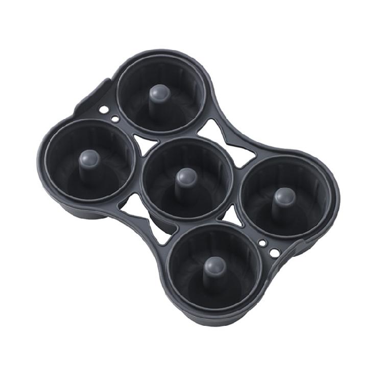 Силиконовая форма для пончиков на 5 ячеек, с антипригарным покрытием, пищевой силикон, большая силиконовая форма для выпечки пончиков, кексов, печенья, бейглов серый