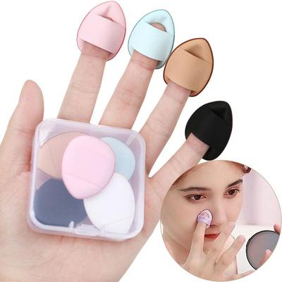 1/5/10/30 Pcs Mini Finger Puff, Foundation Powder, Detail Makeup Sponge, Face Concealer Cream, Blend Cosmetic Accessories, Makeup Tools (No Box)