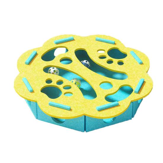Cat Scratch Puzzle Toy Kittens Puzzle Enrichment Box Cats Self-Play Felt Maze with 2