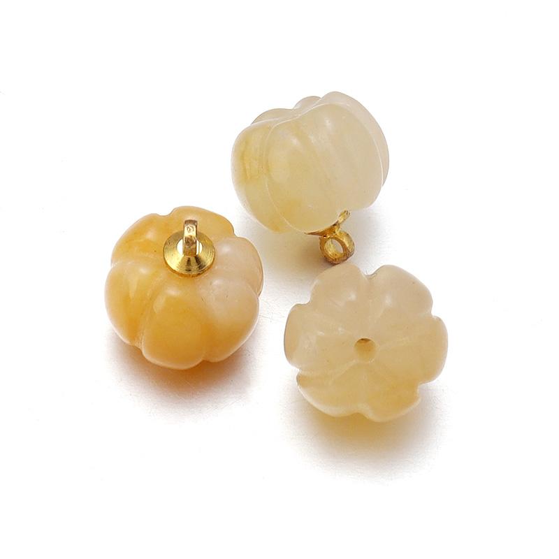 5PCS/Lot 12 14mm Cute Pumpkin Pendant Rose Quartz Green Aventurine Natural Stone Pendant Charms for Jewelry Making DIY Necklace