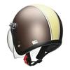LEAD Jet MOUSSE Motorcycle Matte Brown X One Size Fits All Engines Helmet, Ivory, (57-60cm)