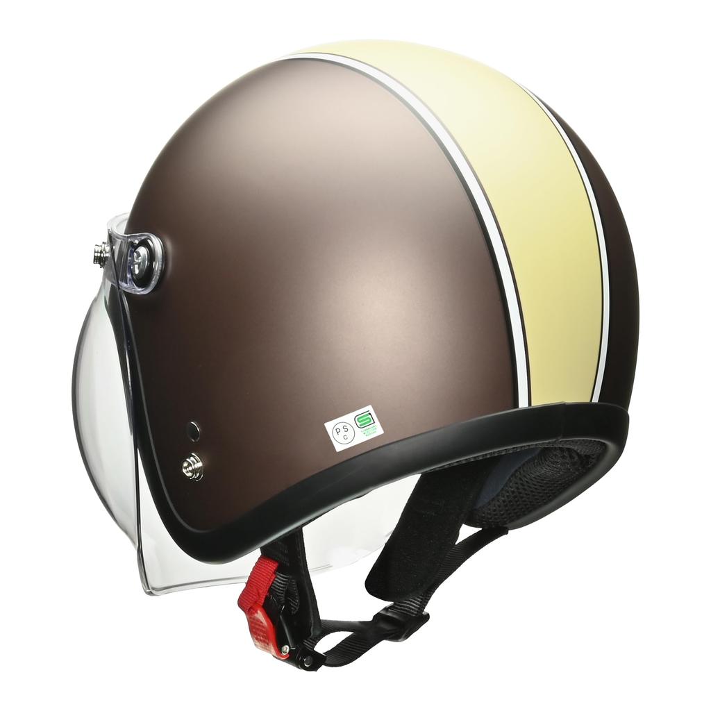 LEAD Jet MOUSSE Motorcycle Matte Brown X One Size Fits All Engines Helmet, Ivory, (57-60cm)