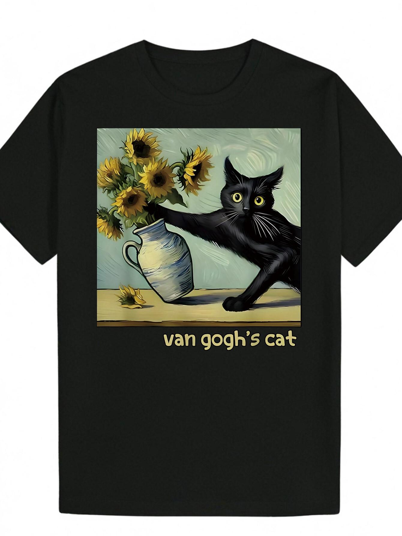 Mens Casual Cotton Festive Geometric  Holiday Short Sleeve 100 Cotton Tee S