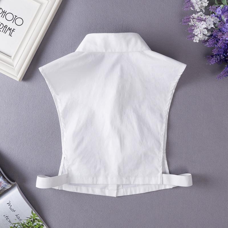 Mens M/L Size Fake Collar for Womens Solid Color White Formal Suits Half Shirt Detachable Collar Business Blouse False Collar