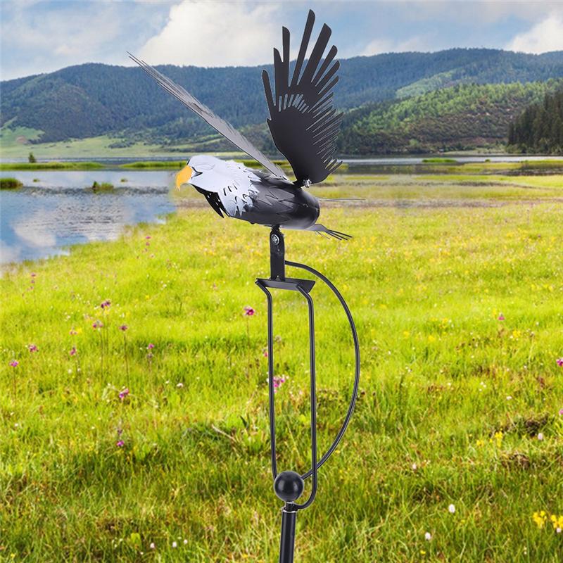 M-Modern-Wind Spinners For Yard And Garden Rocking Eagle Decorations, Outdoor Metal Windmills Lawn Ornaments Wind Sculptures, Ea