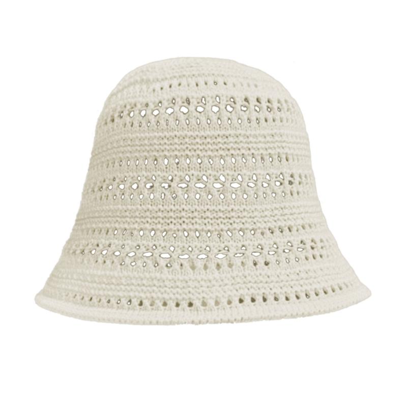

Crochet Lace Bucket Hat For Women Men Soft Comfortable Outdoor Travel Sun Protections Breathable Casual Hat 1 бежевий