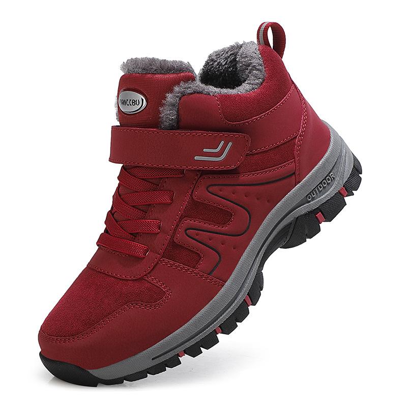 Autumn and Winter Elderly Shoes Women's Cotton Shoes High-top Velvet Warm Cotton Shoes Non-slip Middle-aged and Elderly Walking Mother Shoes Men's W