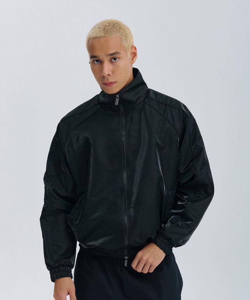 Ninez Glossy Woven Piping Track Jacket