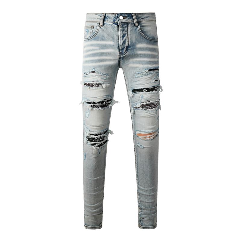 STREETRICH Fashion Americans Brands Men's Jeans Luxury Streetwear Holes Long Trousers Quality Male Stretch Slim Pants Skinny Trousers