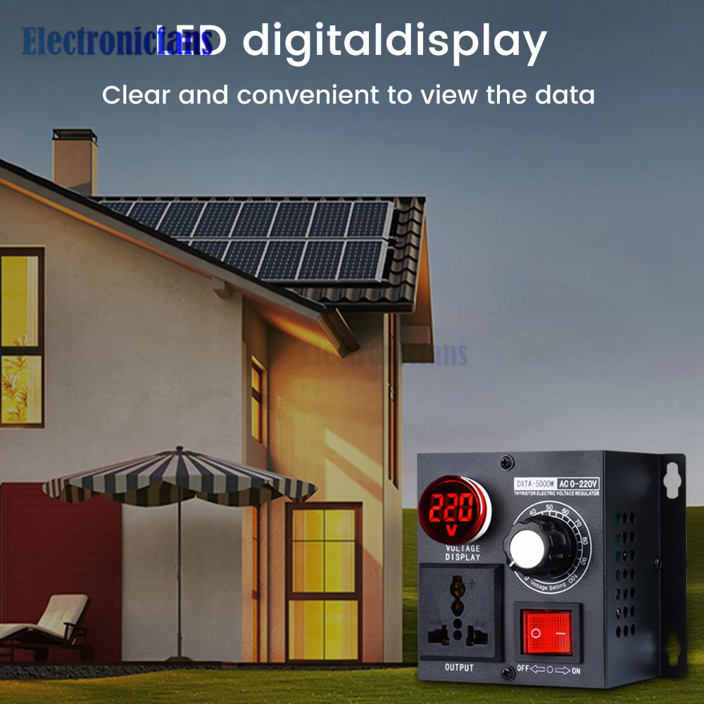 5000W Induktionsspannungsregler Controller Geschwindigkeitsregelung Thermostat Dimmung Verlangsamung 220V einphasiger Wechselstrom Regler Schalter