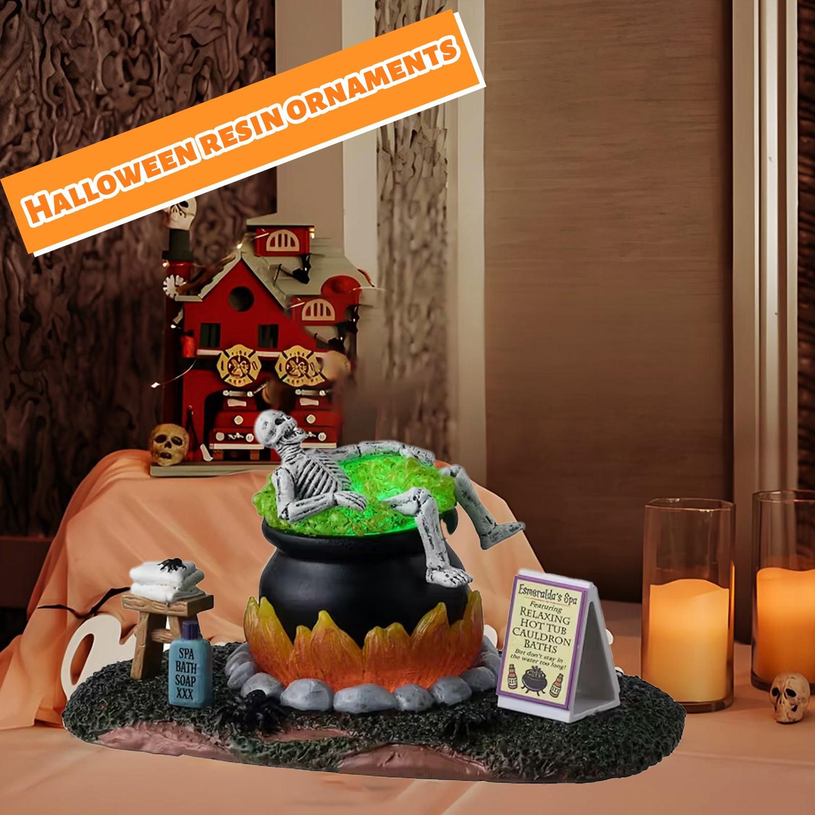 

Halloween Skeleton Pot Bath Resin Ornament One Size