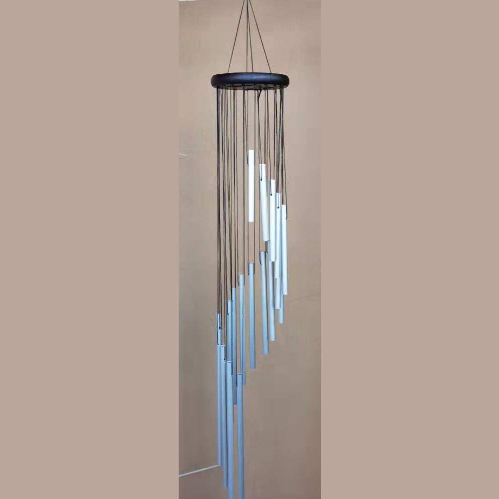 

18-Tube Metal Wind Chime Pendant with Pine Wood, American Country Home Ornament