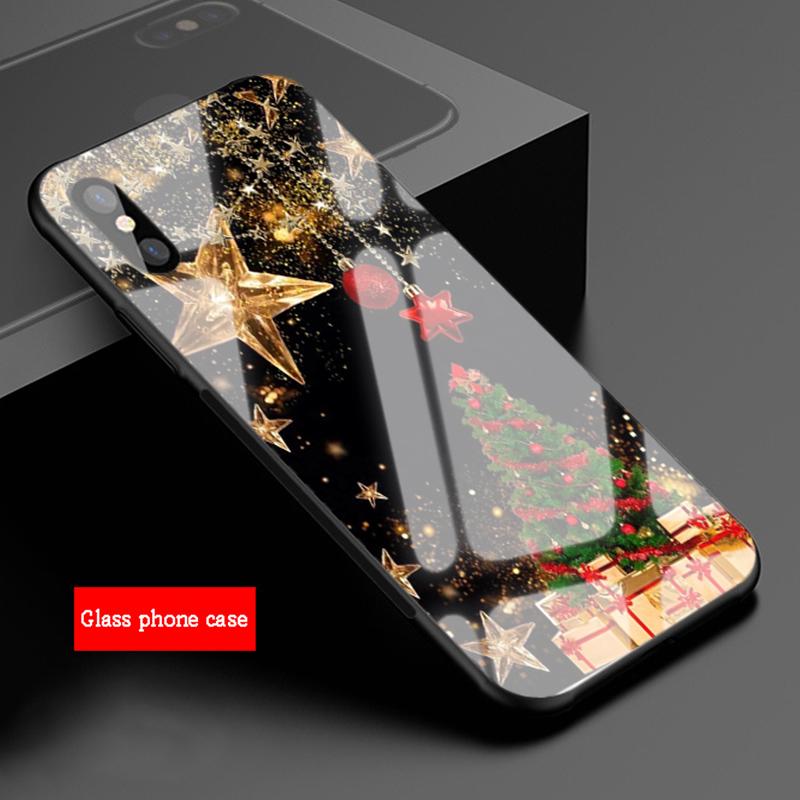 

Веселый рождественский чехол из закаленного стекла для iPhone 12 11 Pro Max 5 6 7 8 PLUS X XS XR XSMax Shell 12Pro Cover Shell iphone12 Pro Max