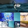 Men Women Silver Plated Constellations Adjustable Opening Ring Birthday Gift