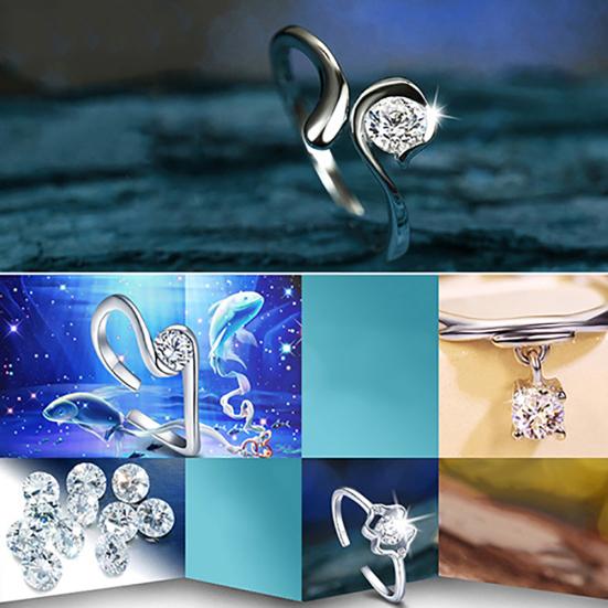 Men Women Silver Plated Constellations Adjustable Opening Ring Birthday Gift