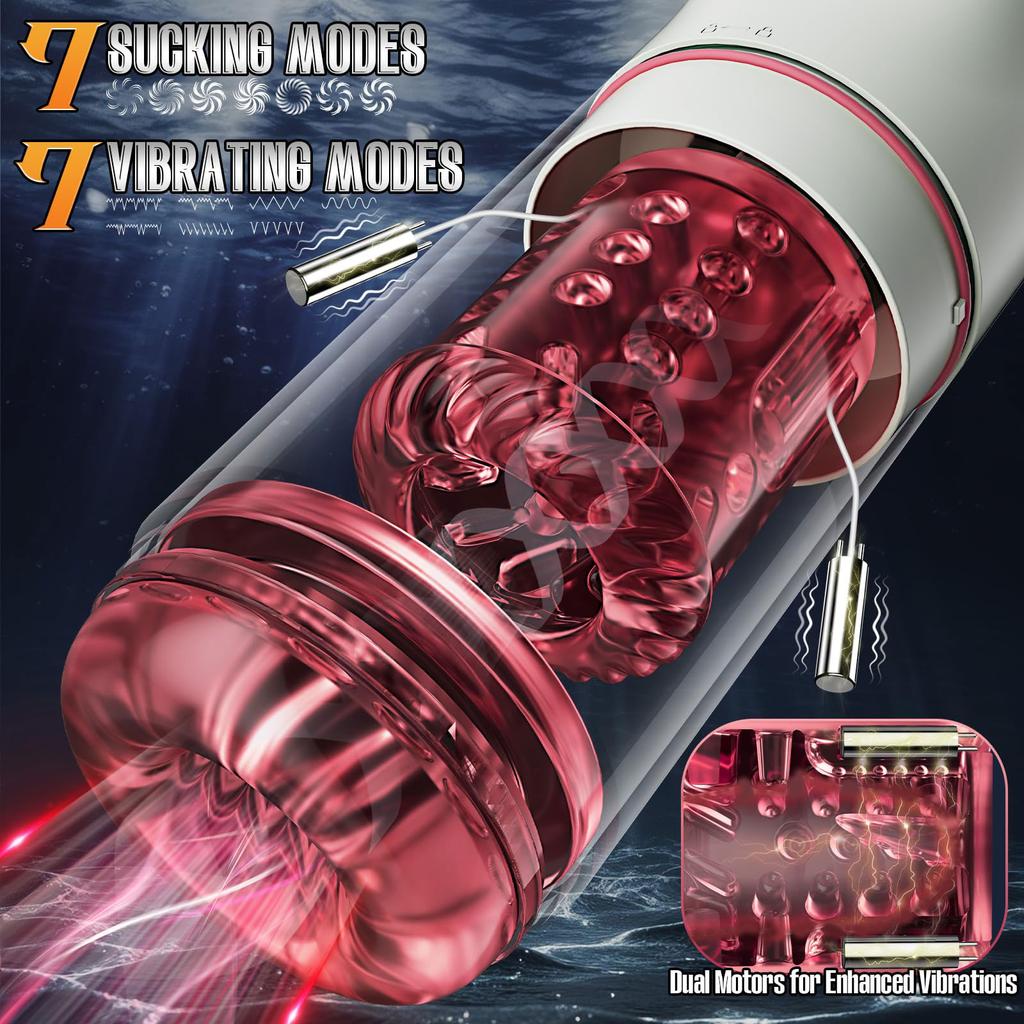 Automatic Rotating Sucking Male Masturbator Penis Pump Thrusting Licking Sex Machine Stroker Pocket Pussy Adult Sex Toys for Men Delayed Ejaculation