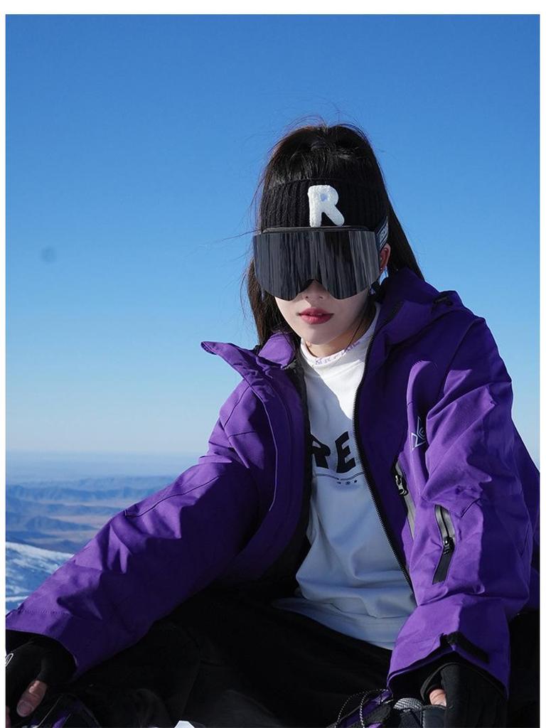 Unisex Purple Ski Suit Set -40℃ Cold Protection, Autumn/Winter Mountaineering Jacket