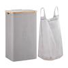 Bamboo Fabric Large Capacity Laundry Hamper with Lid - Foldable Storage Basket for Dirty Clothes