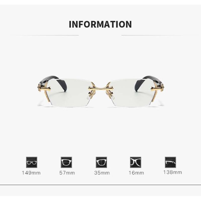 Cut Edge High-end Framless Pochromic Myopia Glasses Silver Gold Blue Light Blocking Eyewear Anti-UV Sunglasses Diopters -4.0
