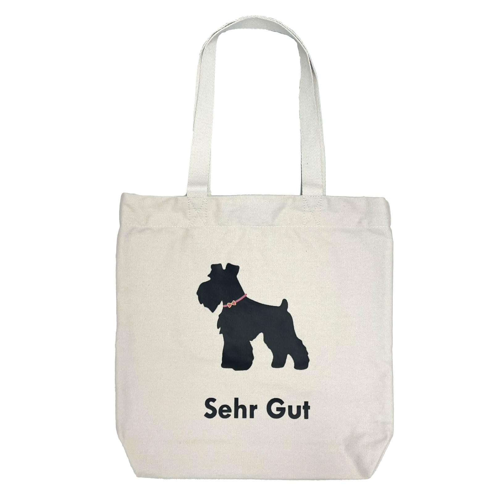 

Sehr Gut Canvas Tote Bag with a Simple and Cute Dog Schnauzer Perfect for and Features A4 Interior Zippered Exterior and Large Design. Commuting,