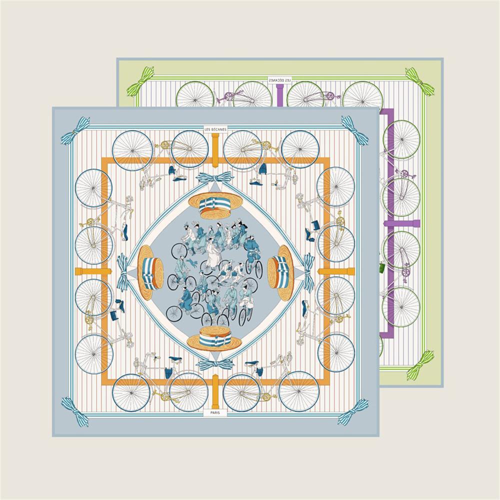 Silk Scarves Wraps Leather Boots Printed Twill Silk Scarf Women Shawls Luxury Design Hijabs Fashion Square Curled Shawl