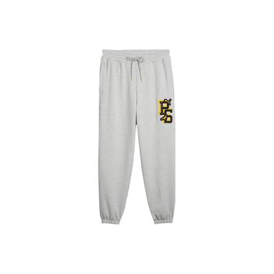 X STAPLE SS23 Letter Print Drawstring Sports Casual Pants Men Bottoms Light-Mixed-Grey 622205-04