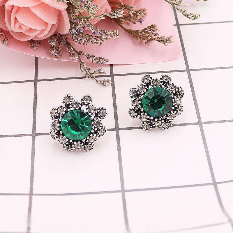Korean Style Retro Green Elegant Earrings